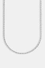 Blue & Clear Stone Tennis Chain - 3mm