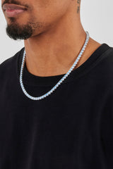Blue & Clear Stone Tennis Chain - 3mm