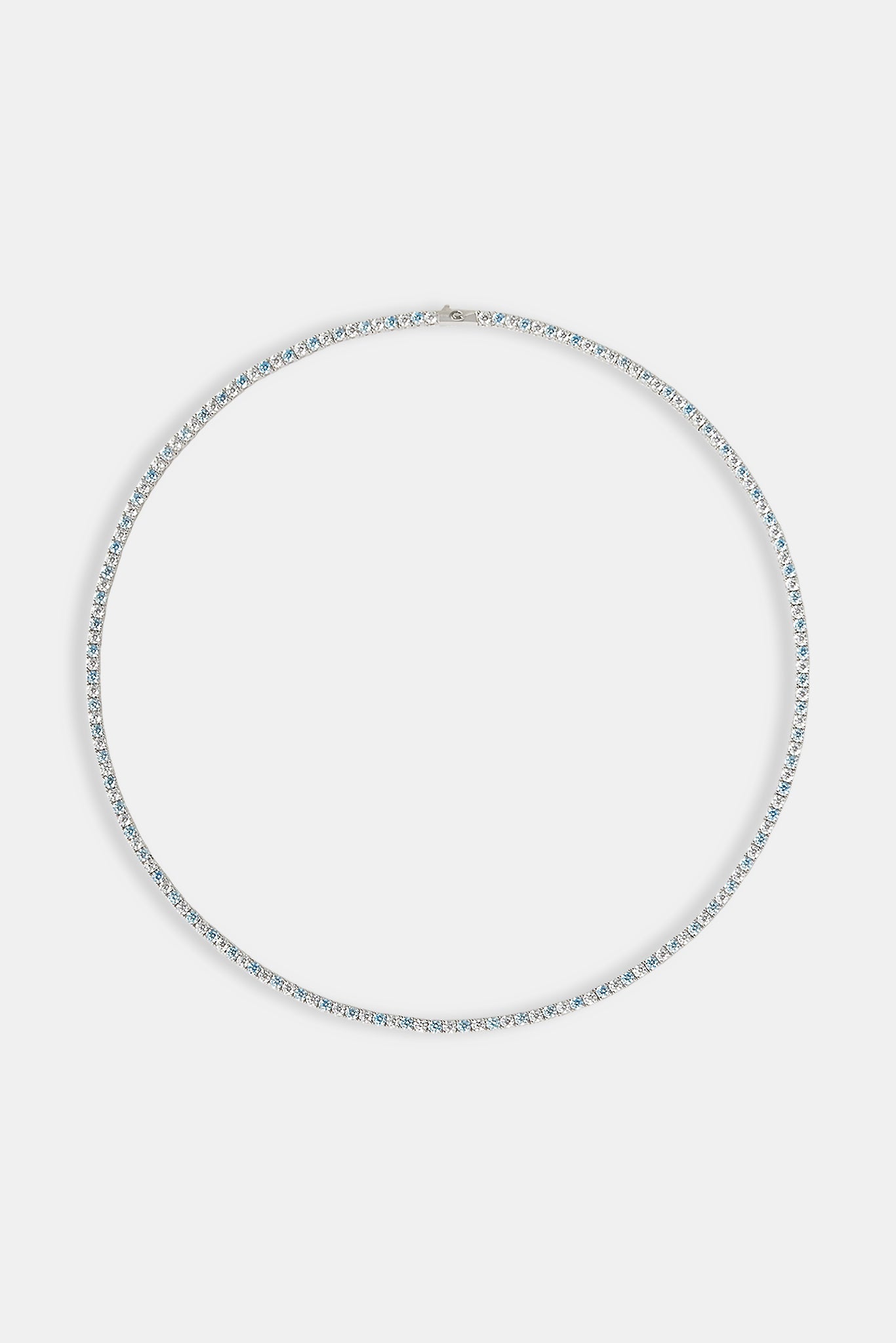 Blue & Clear Stone Tennis Chain - 3mm