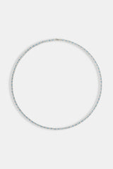 Blue & Clear Stone Tennis Chain - 3mm
