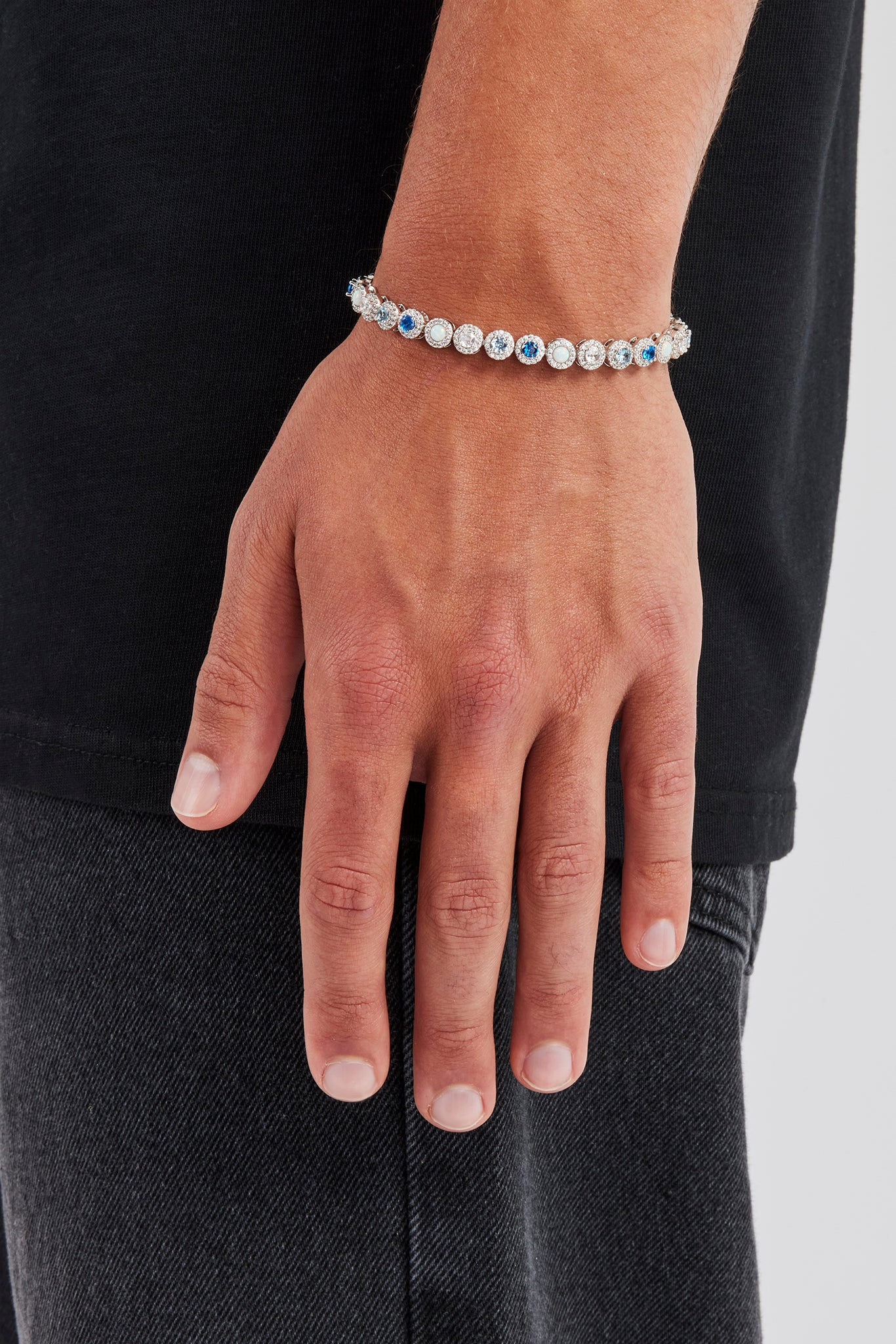 Blue CZ & Opal Bracelet - 6mm