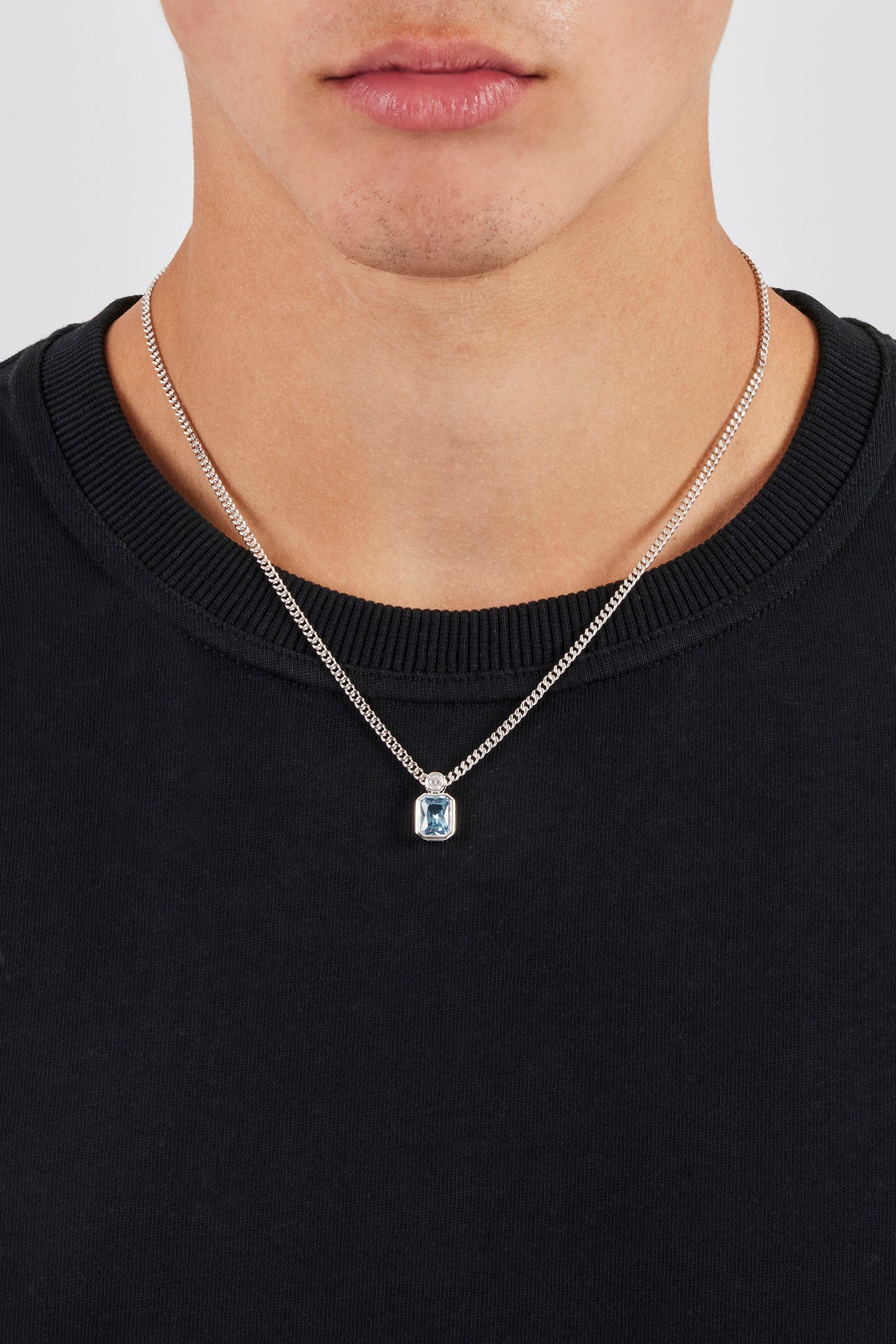 Iced Blue Double Gemstone Necklace - 15mm