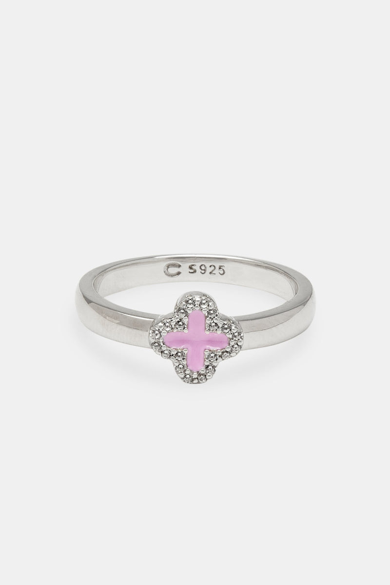 Pink Motif Band Ring - 6mm