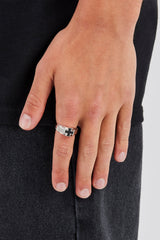 Black Enamel Cross Signet Ring - 10mm