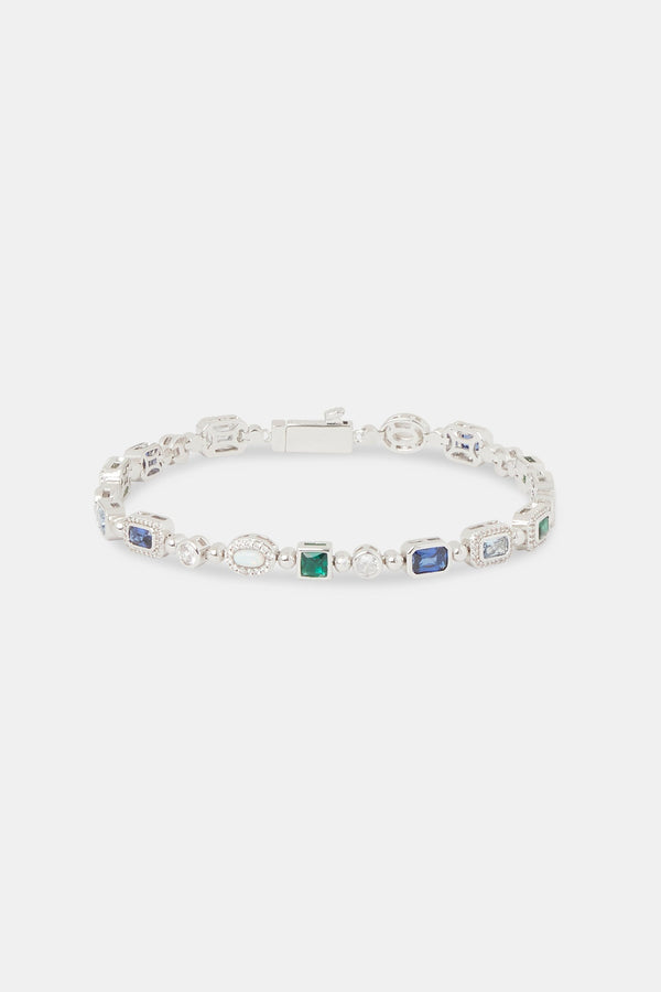 Blue Multi Gemstone & Opal Bracelet - 6mm