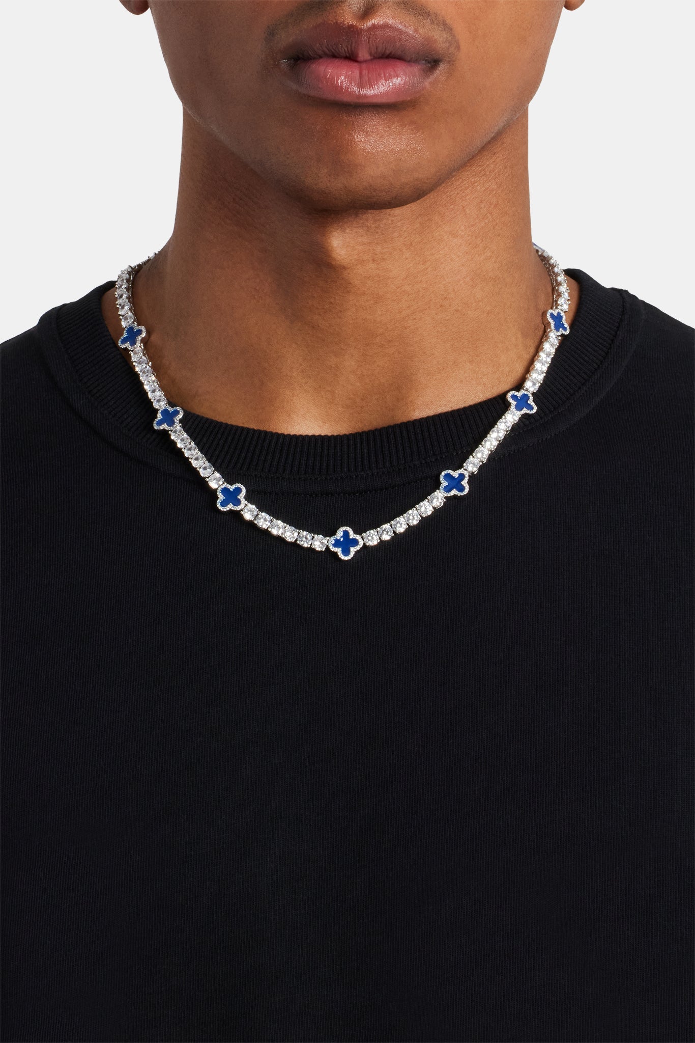 Blue Motif Tennis Chain - 5mm