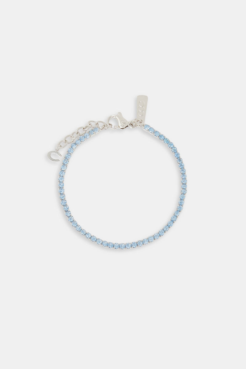 Light Blue Micro Tennis Bracelet - 2.5mm