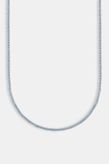 Light Blue Micro Tennis Chain - 2.5mm