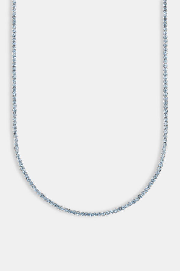 Light Blue Micro Tennis Chain - 2.5mm
