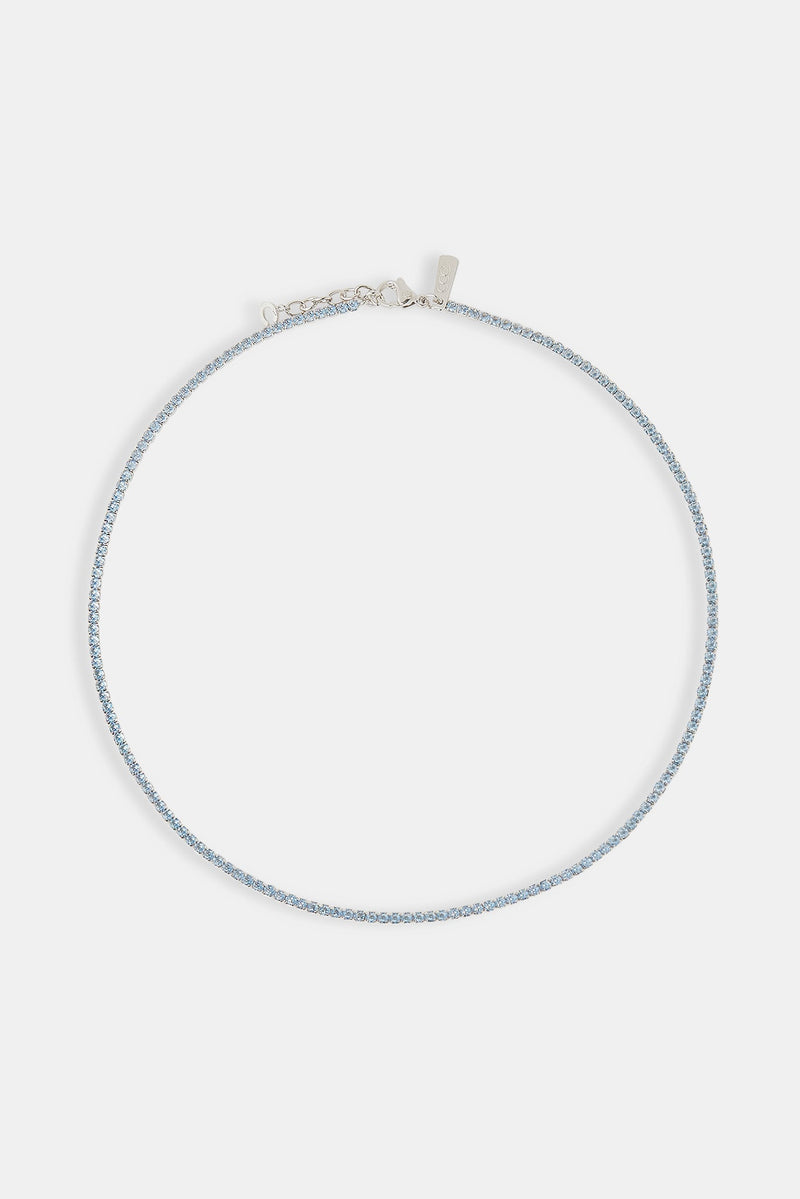 Light Blue Micro Tennis Chain - 2.5mm