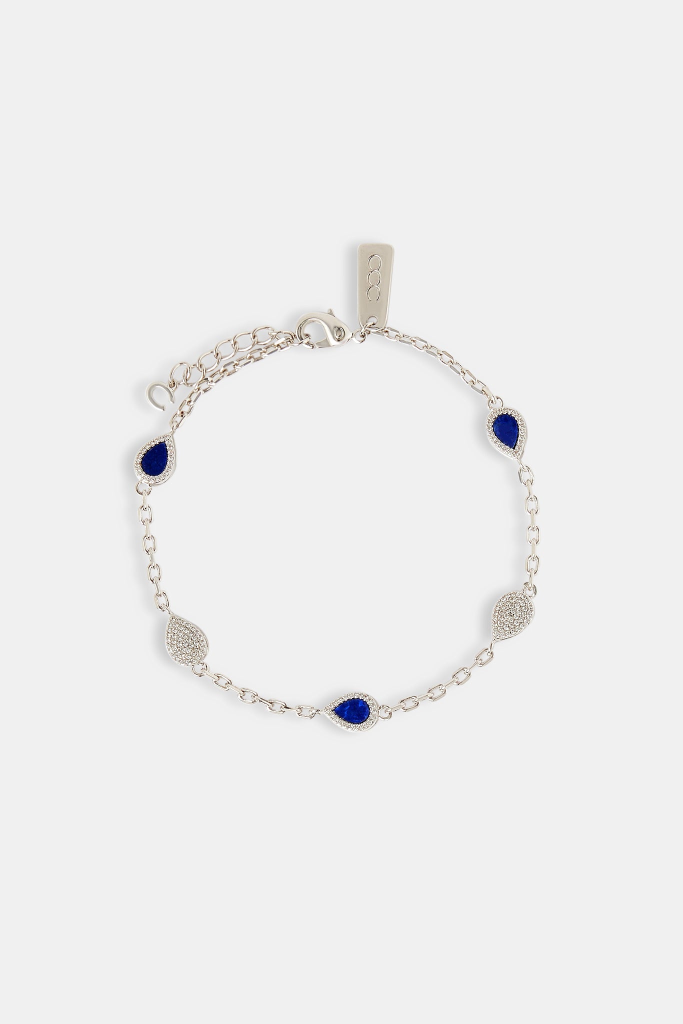 Blue Lapis Stone Pear Rolo Bracelet - 6mm