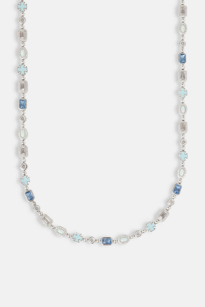 Blue & Clear Multi Gemstone Chain - 6mm