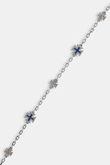Blue Enamel Micro Motif Rolo Bracelet - 8mm