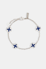 Blue Enamel Cross Motif Bracelet