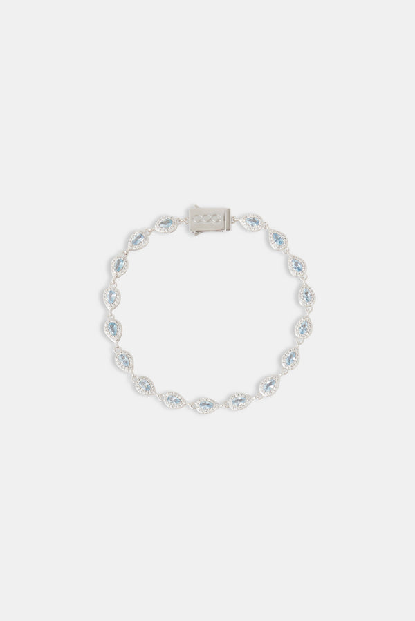 Blue Iced Pear Gemstone Bracelet - 6mm