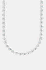 Blue Iced Pear Gemstone Chain - 6mm