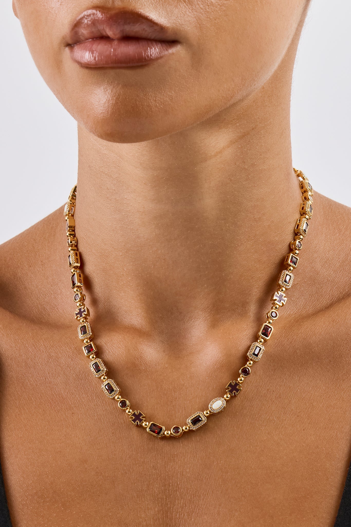 Burgundy Multi Gemstone Chain - 6mm