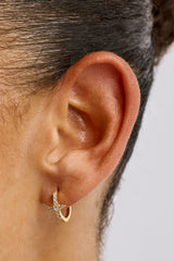 Clear Star Hoop Earrings - 15mm