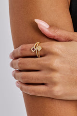 Iced and Burgundy Enamel Motif Twist Ring - 15mm