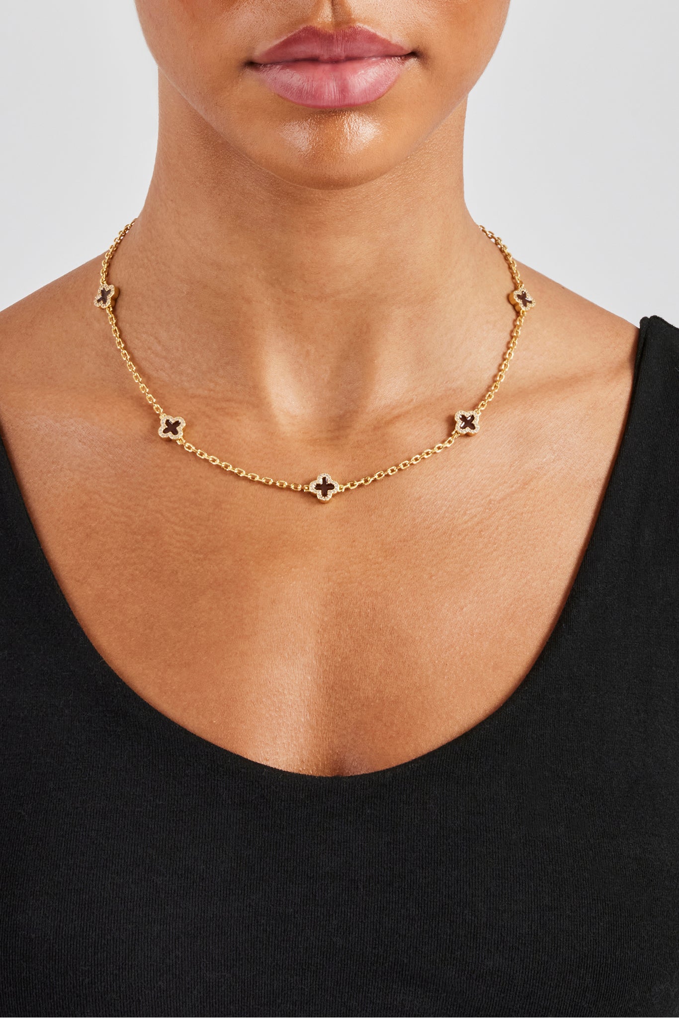 Woman's Rolo Chain 10mm Chocolate Enamel Motif Rolo Link Chain - Gold | Womens Chains ...