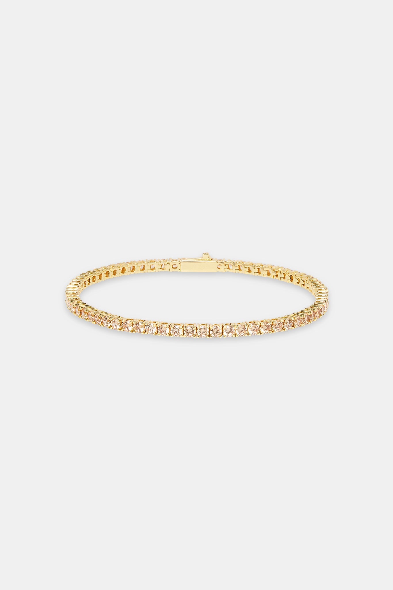 Champagne Tennis Bracelet  - 3mm - Gold