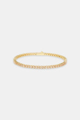 Champagne Tennis Bracelet  - 3mm - Gold