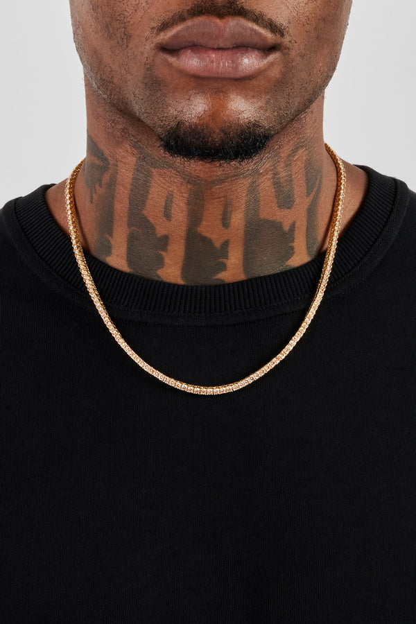 Champagne Stone Tennis Chain - 3mm