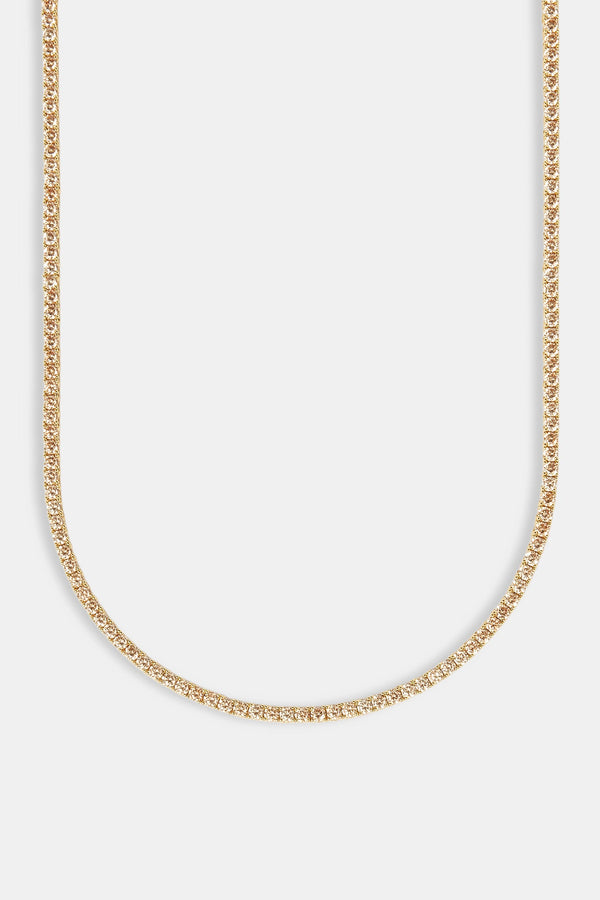 Champagne Stone Tennis Chain - 3mm