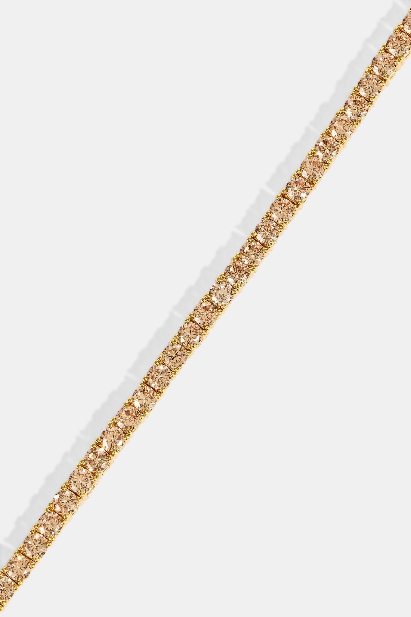 Champagne Tennis Bracelet - 3mm - Gold