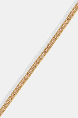 Champagne Tennis Bracelet - 3mm - Gold