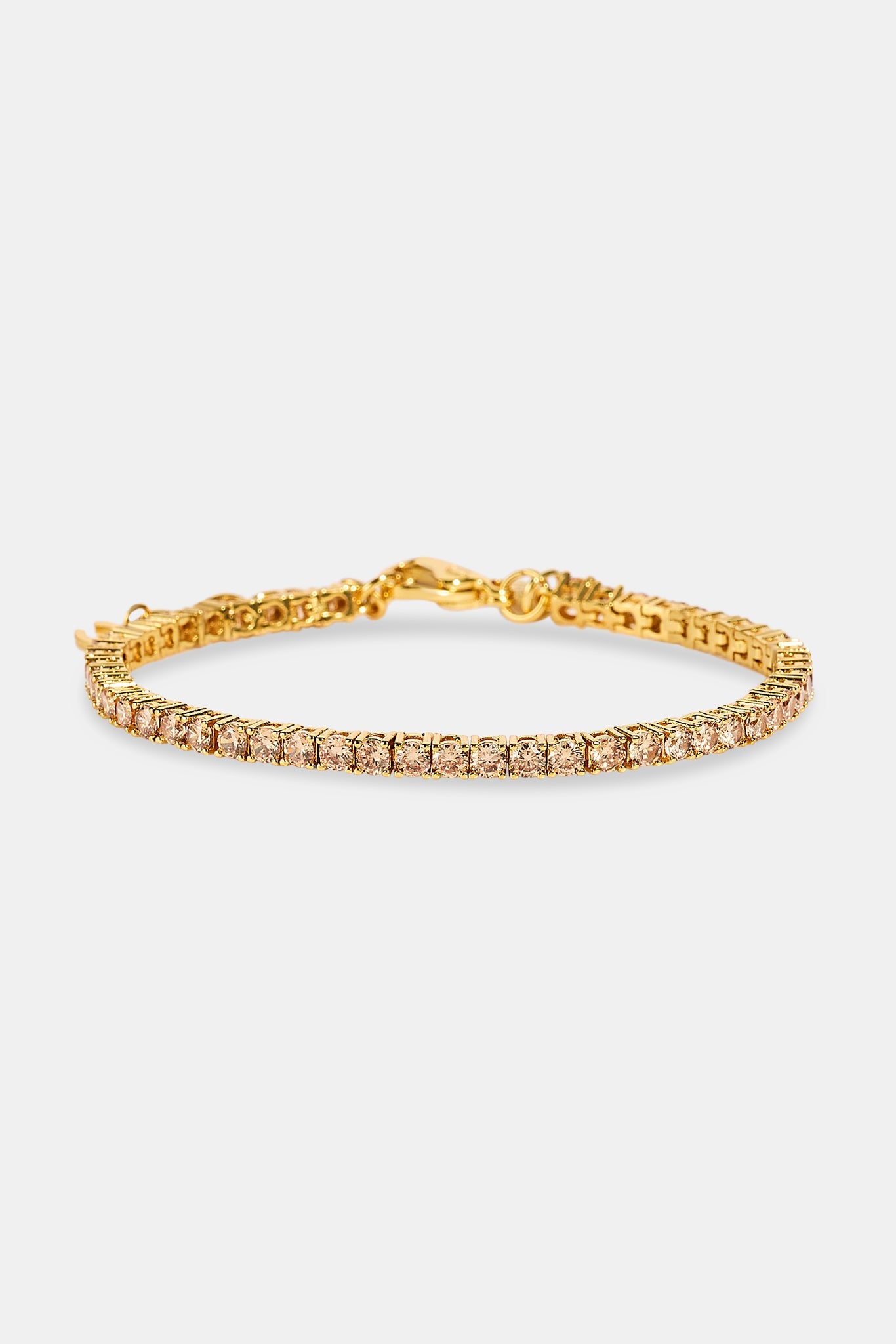 Champagne Tennis Bracelet - 3mm - Gold