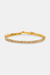Champagne Tennis Bracelet - 3mm - Gold