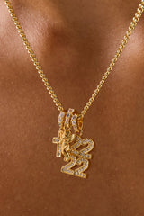 Cherub Triple Motif Necklace - 12mm - Gold