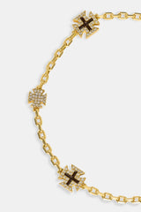 Chocolate Micro Motif Rolo Bracelet - Gold