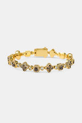 Chocolate Motif Mixed Stone Bracelet - 8mm - Gold