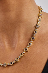 Chocolate Motif Mixed Stone Chain - 8mm - Gold