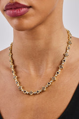 Chocolate Motif Mixed Stone Chain - 8mm - Gold