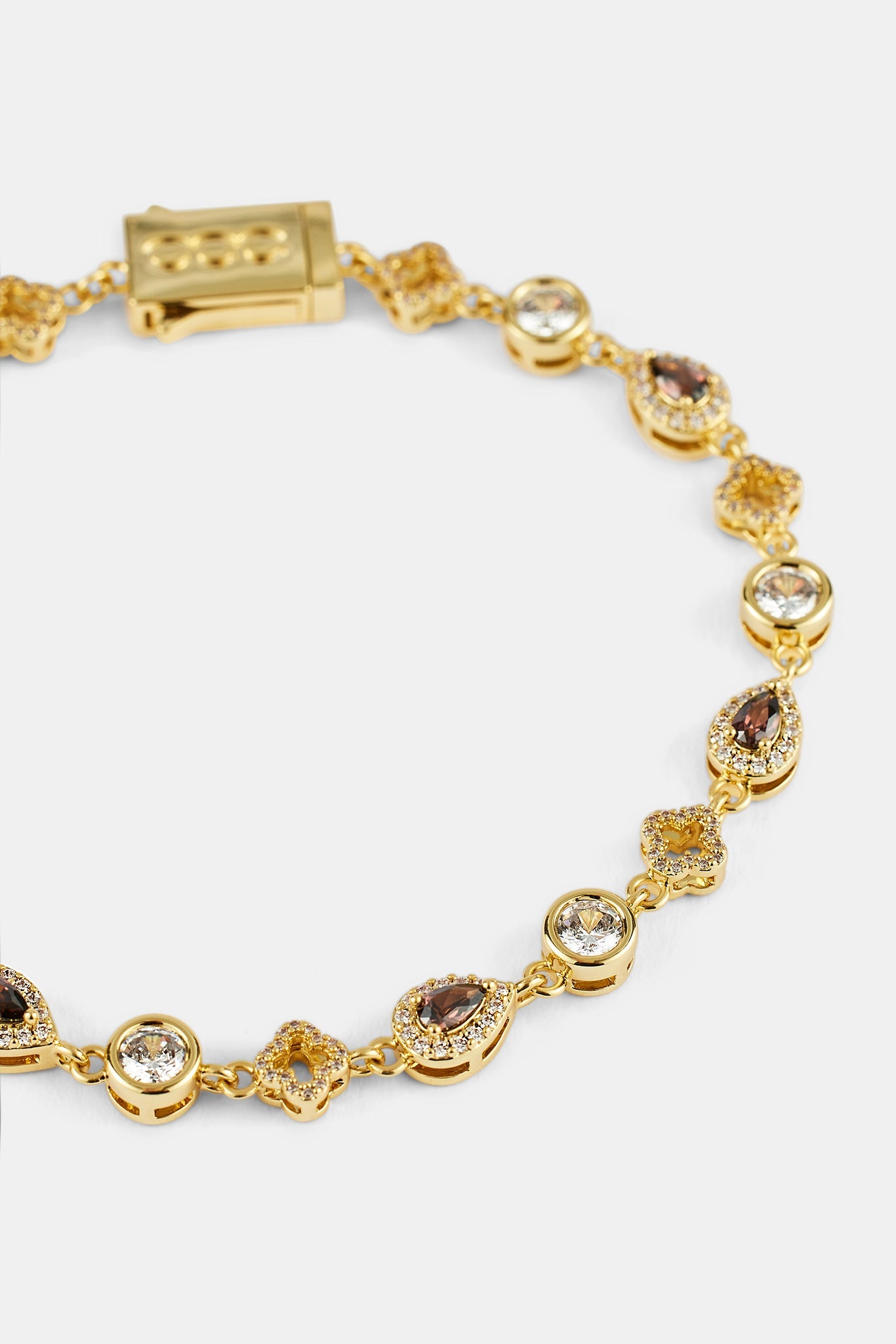 Chocolate Motif & Gemstone Bracelet - 6mm - Gold