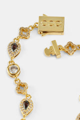 Chocolate Motif & Gemstone Bracelet - 6mm - Gold