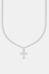 Textured Cross Cuban Necklace - 25mm