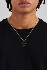 Textured Cross Cuban Necklace - 25mm