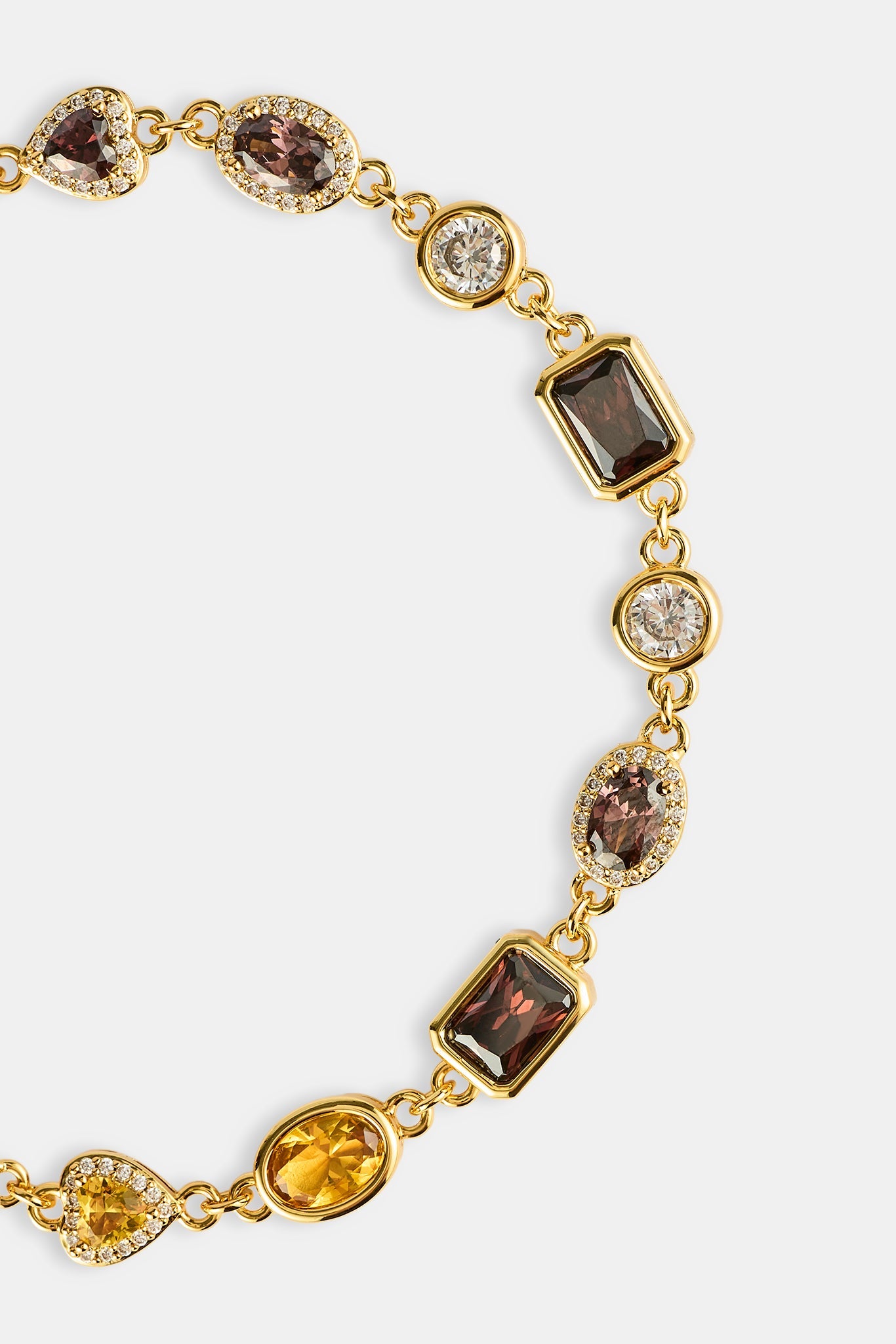 Chocolate Heart Multi Gemstone Bracelet - 6mm