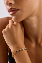 Chocolate Heart Multi Gemstone Bracelet - 6mm