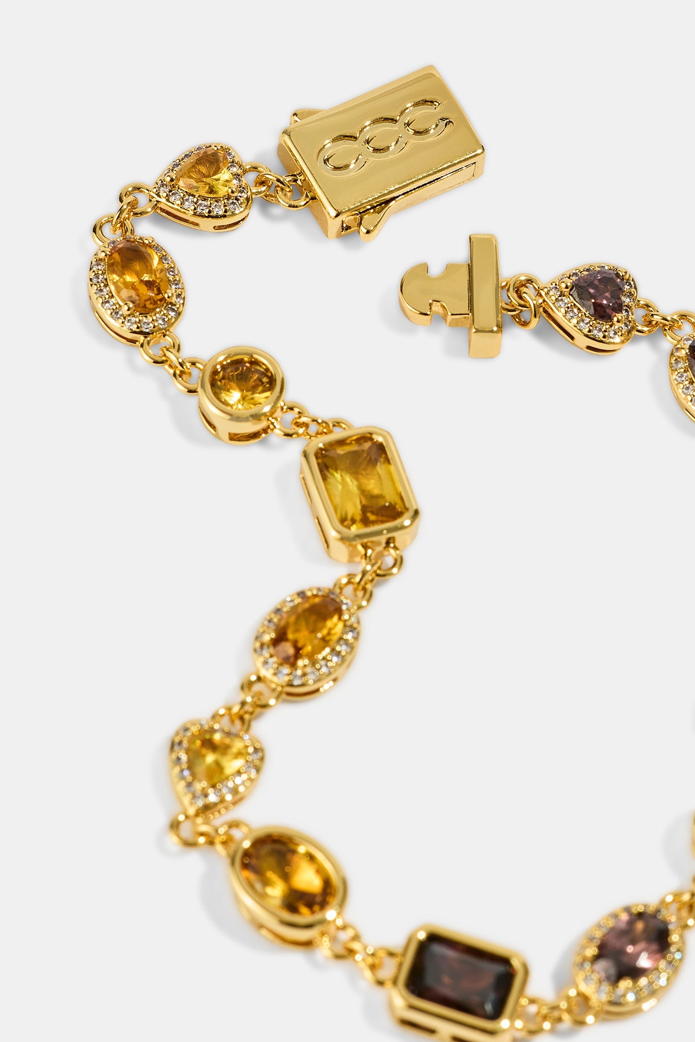 Chocolate Heart Multi Gemstone Bracelet - 6mm