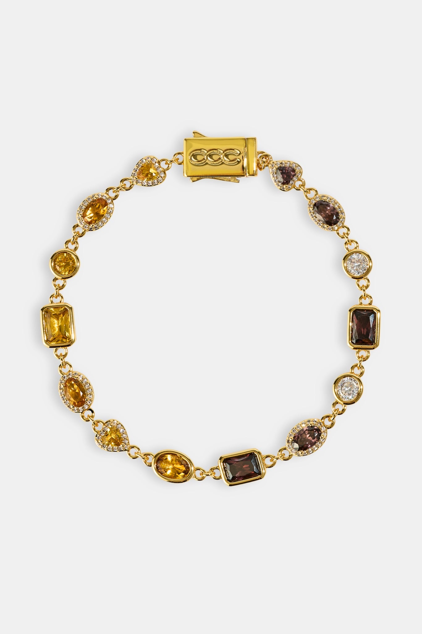 Chocolate Heart Multi Gemstone Bracelet - 6mm