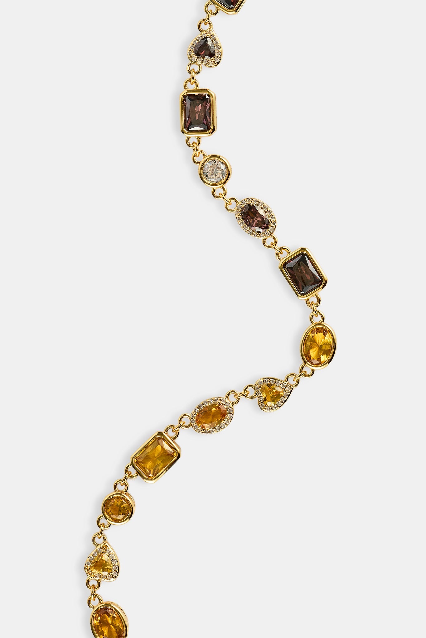 Chocolate Heart Multi Gemstone Chain - 6mm