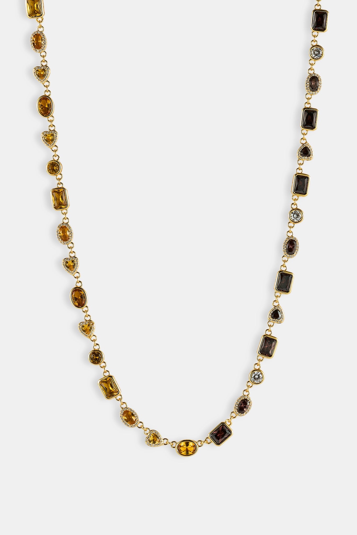 Chocolate Heart Multi Gemstone Chain - 6mm