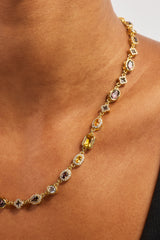 Chocolate Motif Multi Gemstone Chain - 6mm