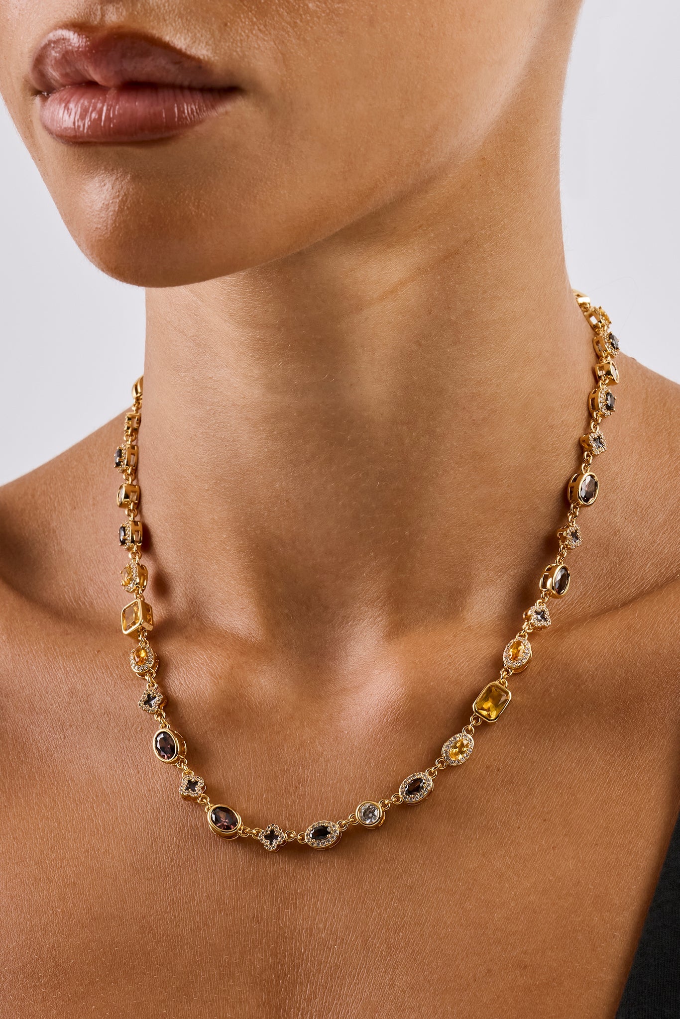 Chocolate Motif Multi Gemstone Chain - 6mm