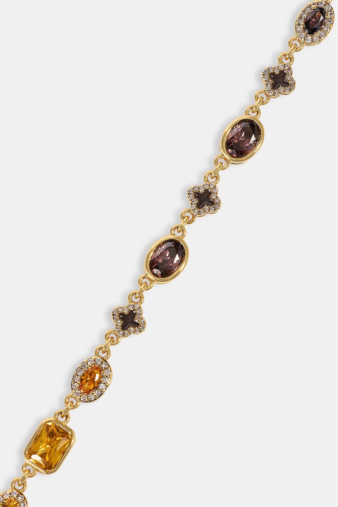 Chocolate Motif Multi Gemstone Chain - 6mm